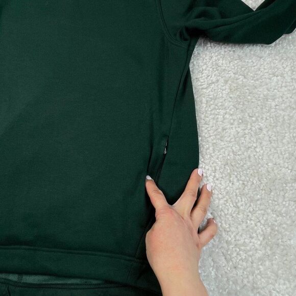 Athleta Cozy Karma Twist Neck Sweatshirt Seaweed Green Womens XS - Picture 5 of 10